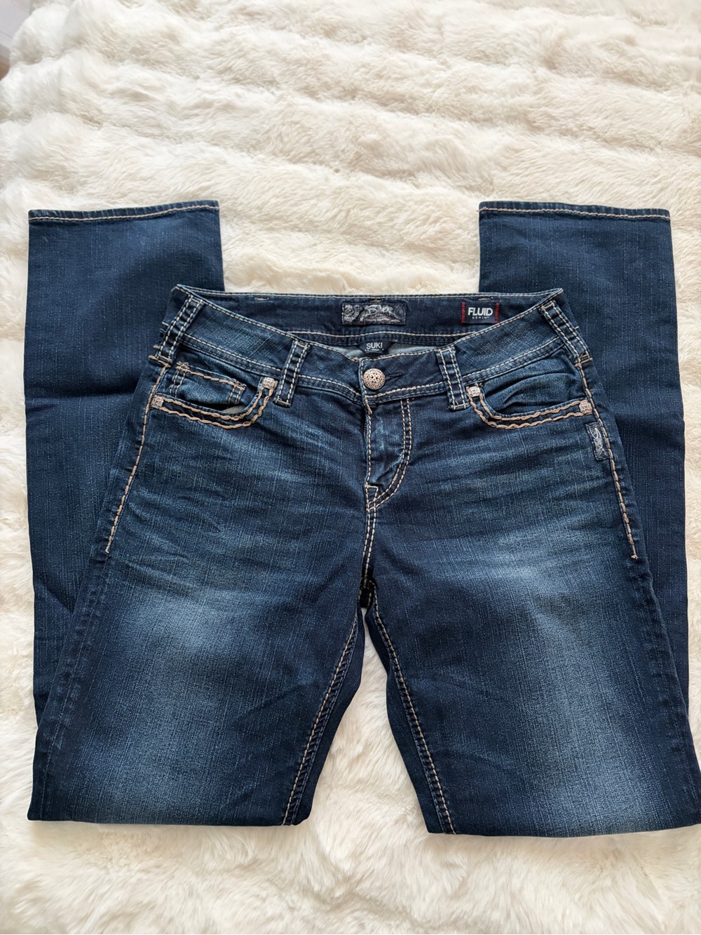 Silver Jeans Women's Dark Blue Straight Leg Jeans